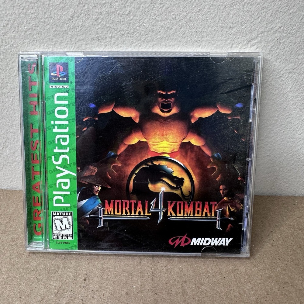 Mortal Kombat 4 Greatest Hits Sony PlayStation 1 PS1 SLUS-00605 Tested w/ Manual